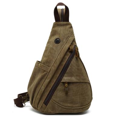 Canvas Sling Bag - Vintage Crossbody Backpack with Headphone Port